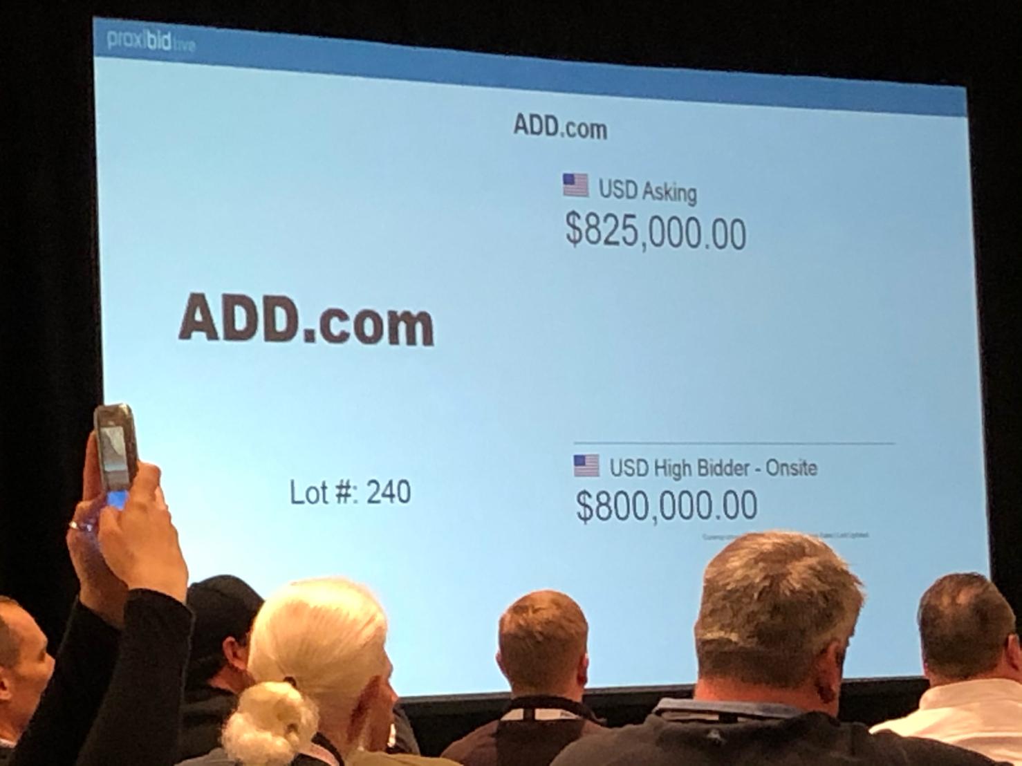 Add.com sells at NamesCon